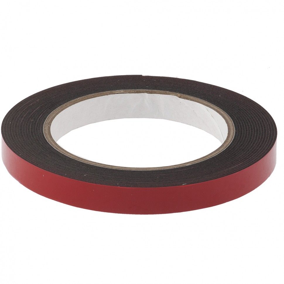 Лента клейкая на вспененной основе усиленная, двусторонняя, черная, 12 мм х 5 м Matrix 89083