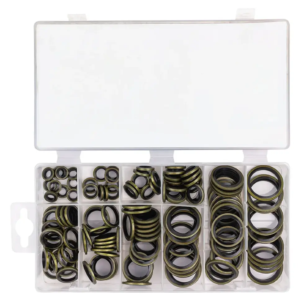 Шайбы резино-металлические, набор 150пр. RockFORCE RF-068582