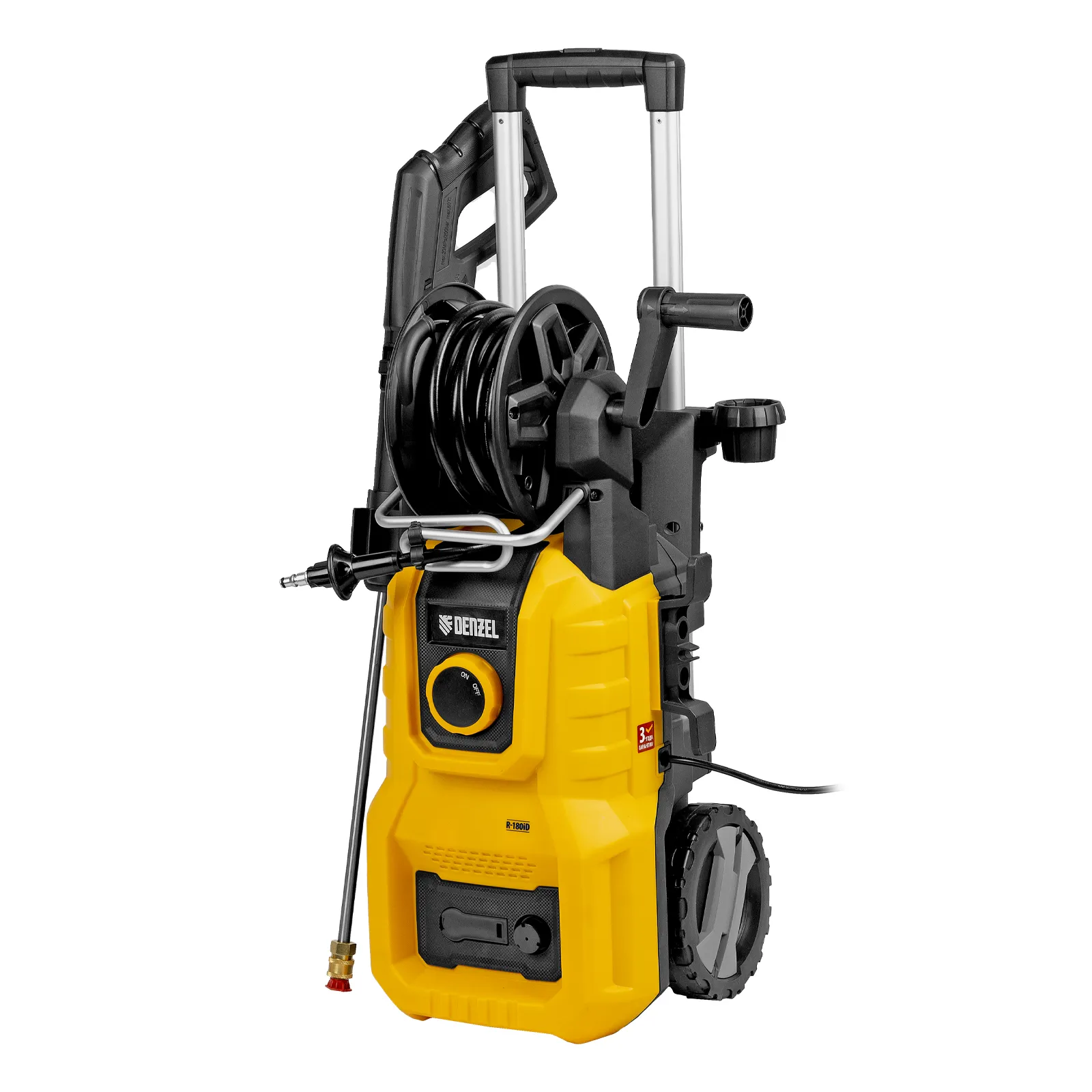 Моечная машина высокого давления R-180iD, 2000 Вт, 180 бар, 420 л/ч, асинх. двиг., бараб. DENZEL 58266 Моечная машина высокого давления R-180iD, 2000 Вт, 180 бар, 420 л/ч, асинх. двиг., бараб. DENZEL 58266