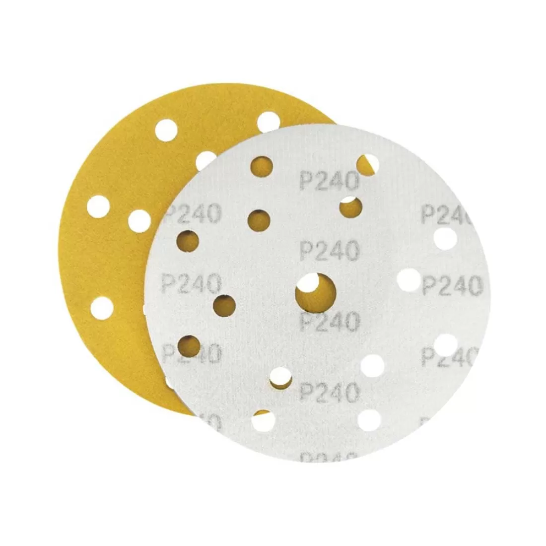 Наждачная бумага желтая D150 мм P240 Velcro (тип зерна – оксид алюминия) 15 отверстий  ...Гамматест M3-255D150P240