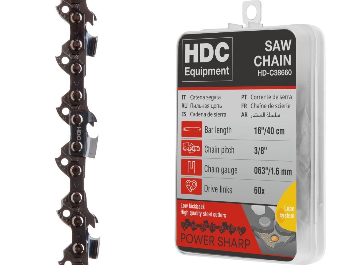 Цепь 40 см 16" 3/8" 1.6 мм 60 зв. (в пласт. боксе)  HDC Equipment HD-C38660