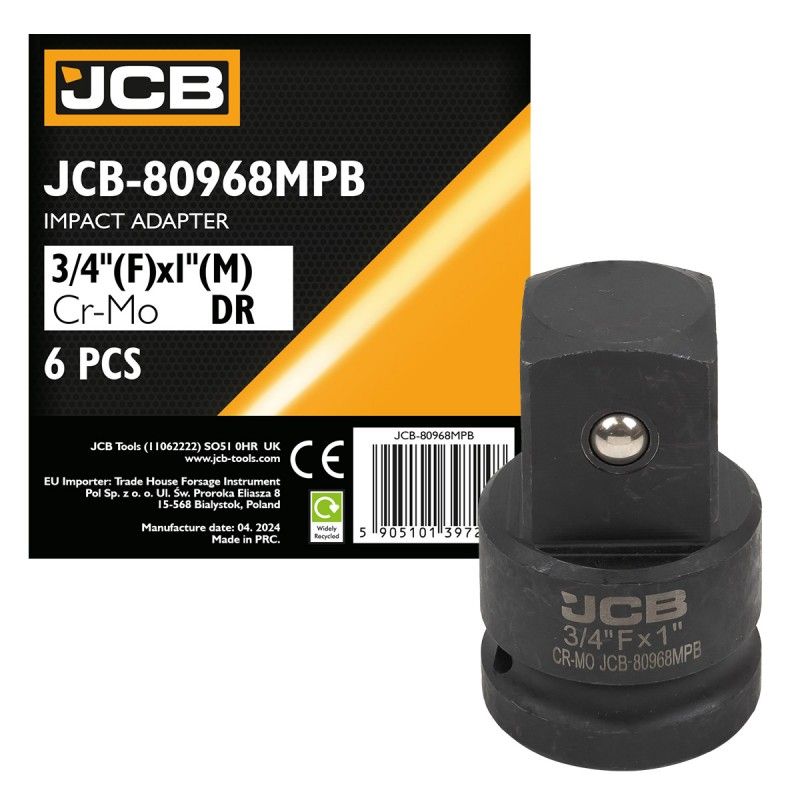 Адаптер-переходник ударный 3/4"(F) х 1"(M)  JCB JCB-80968MPB