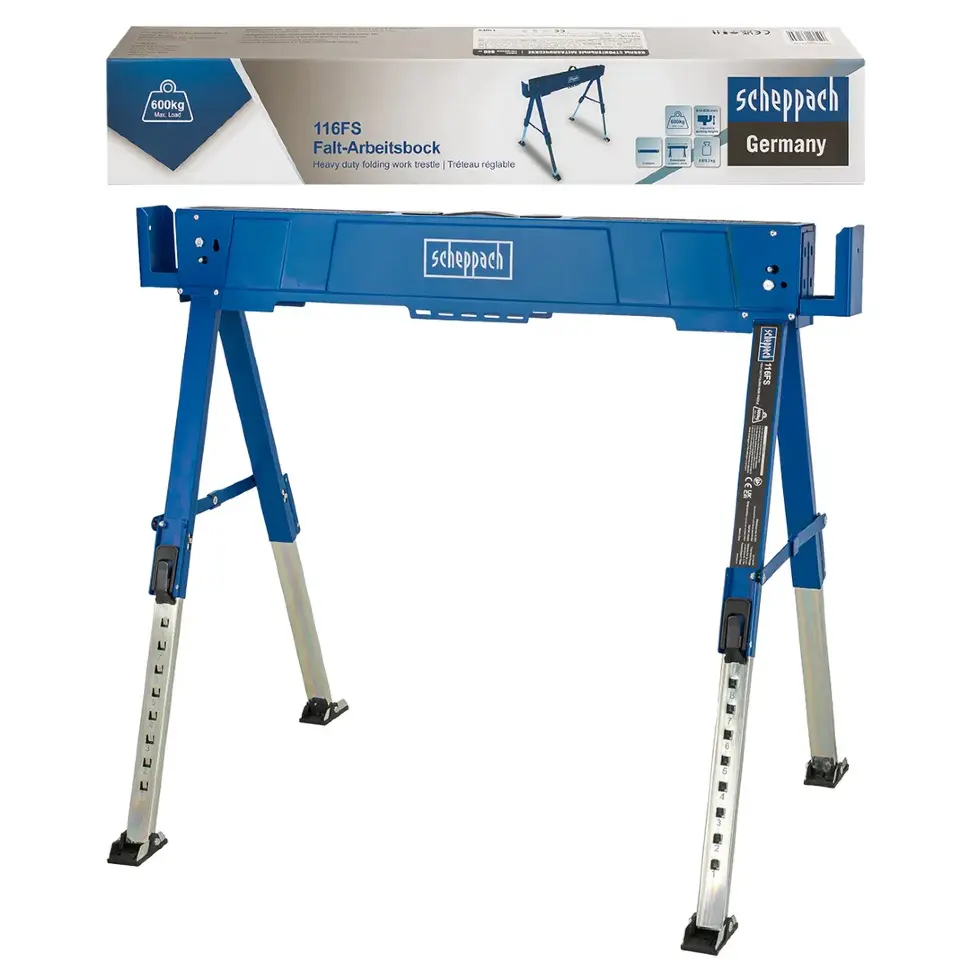 Козлы металлические (макс.нагрузка - 600кг)  Scheppach Sch-116FS