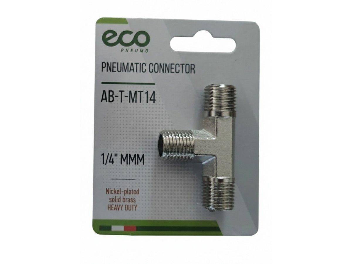 Соединение нар. резьба 1/4" Т-образное (латунь) ECO AB-T-MT14