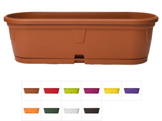 Ящик балконный для цветов Gerber 50x15 см с поддоном (цвета в ассортименте)  ...DRINA 10017
