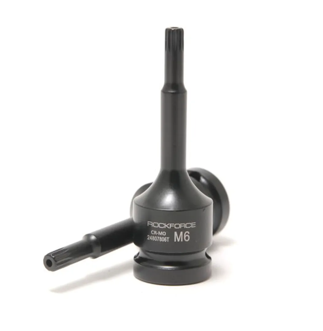 Головка-бита SPLINE ударная M8 с отверстием, 1/2"  Rock FORCE RF-24807808T