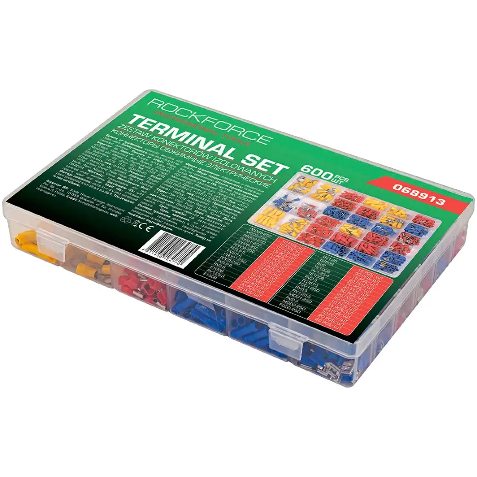 Клеммы контактные автомобильные, набор 600пр. RockFORCE RF-068913
