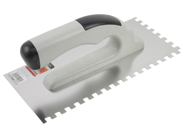 Гладилка из нержавеющей стали,130х270мм, зуб 8х8мм, с двухкомпонентной ручкой, PROFI STARTUL ST1051-28