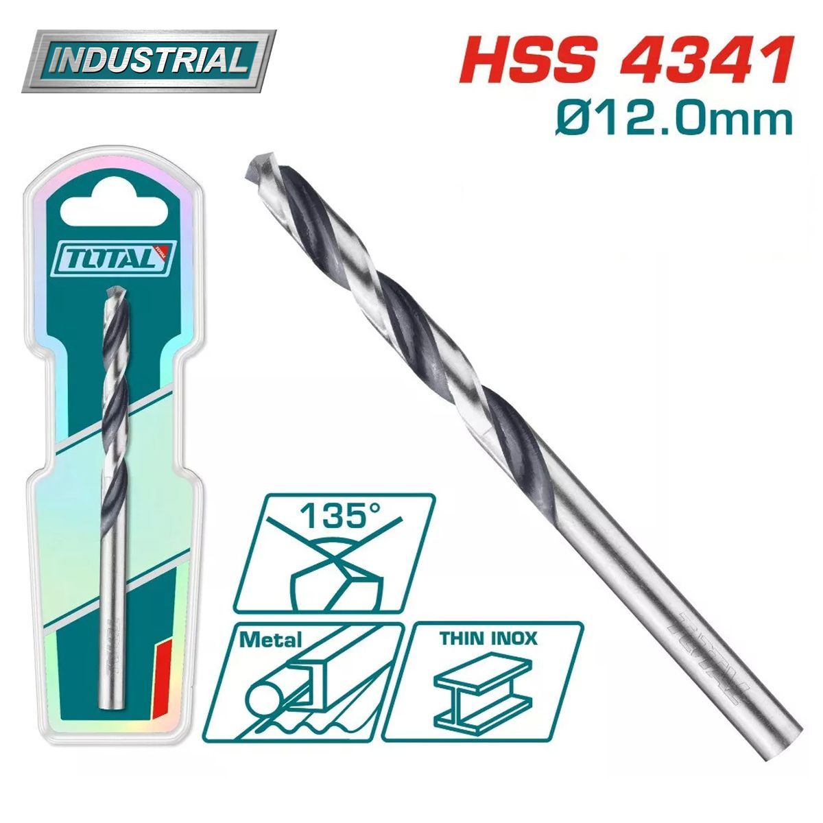 Сверло по металлу HSS 12 мм  TOTAL TAC1201204