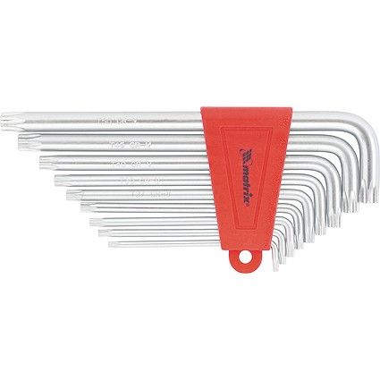 Набор ключей имбусовых TORX, 9 шт., T10-T50, CrV, удлиненные, сатин. Matrix 12306