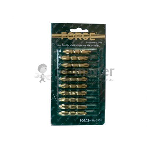 Набор бит PH2 двусторонних 1/4", 10пр. Force 2101