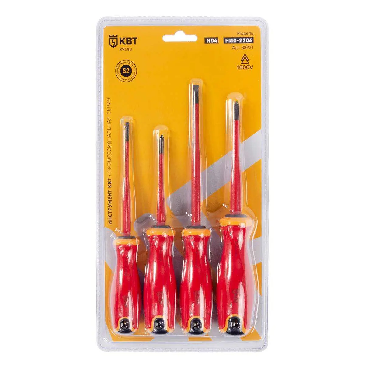 Набор диэлектрических отверток НИО-2204 серия СЛИМ (КВТ) КВТ 88931