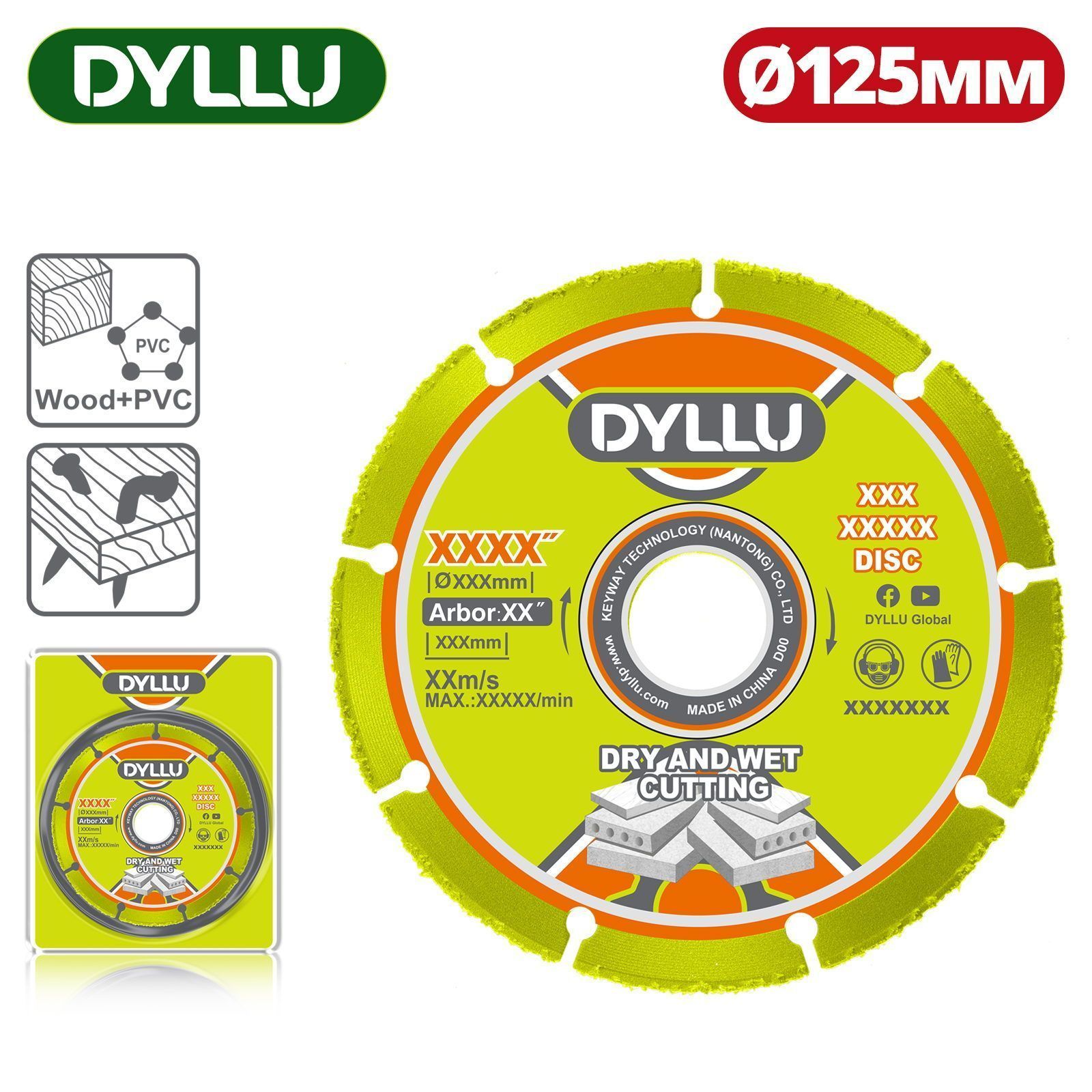 Диск твердосплавный по дереву (с гвоздями) 125x22,2 мм DYLLU DTCCD1K05