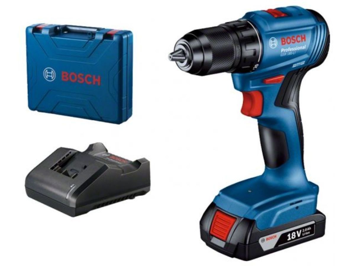 Аккум. дрель-шуруповерт GSR 185-LI в чем. (18.0 В, 1 акк., 2.0 А/ч Li-Ion, 2 скор., 50 Нм, шурупы до 10 мм) BOSCH 06019K3001