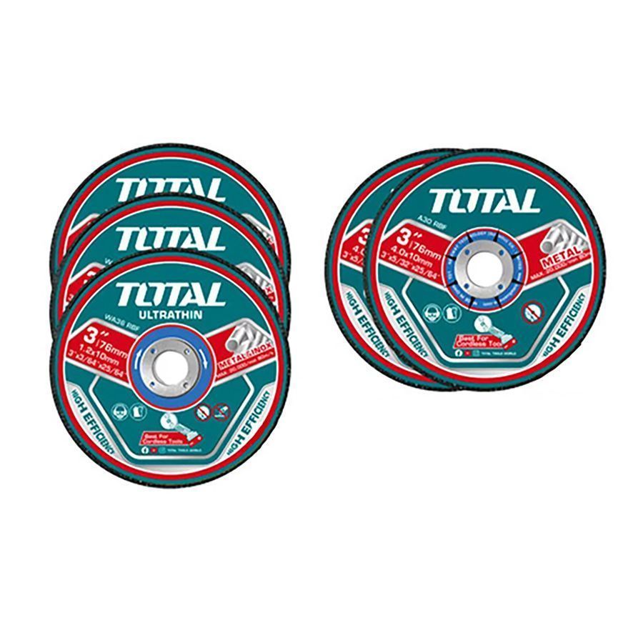Набор отрезных и шлифовальных дисков TAC303768 (5шт)TOTAL 