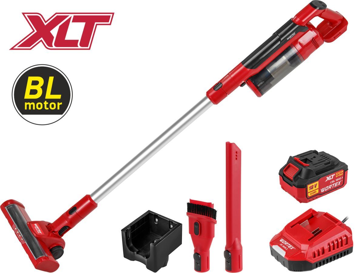 Аккум. пылесос CVC 1825 в кор. ALL1 XLT SET БЕСЩЕТ.,  18 В, строительный, вертикальный (ОТГРУЗКА ТОЛЬКО ПО ЭТН/ЭТТН | 18 В, строительный, бесщёт. двигатель,4 Ач акб + ЗУ, 0.5 л, 12/20/27 кПа (120/200/270 мбар)) WORTEX 2334083