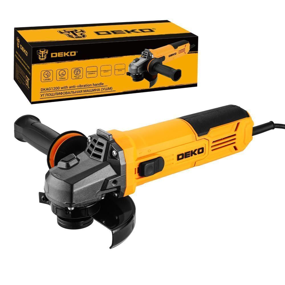 Углошлифмашина, 1200Вт, 12000 об.мин, 125 мм,  DEKO DKAG1200 Углошлифмашина, 1200Вт, 12000 об.мин, 125 мм,  DEKO DKAG1200