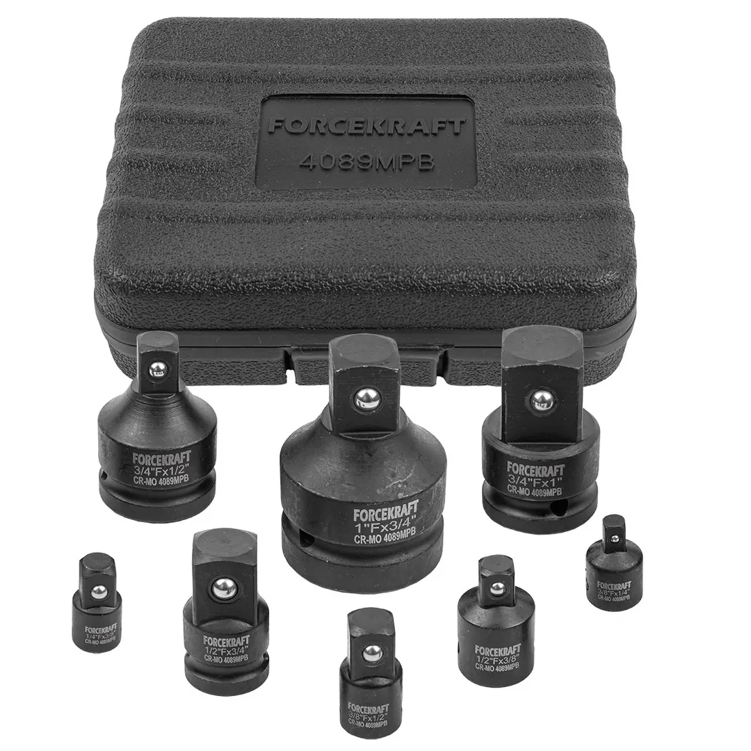 Набор адаптеров ударных,8пр(1/4(F)x3/8"(M),3/8(F)x1/4"(M),3/8(F)x1/2"(M),1/2(F)x3/8&q...FORCEKRAFT FK-4089MPB
