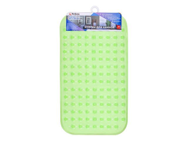 Коврик для ванной, прямоугольный с пузырьками, 67х37 см, зеленый  ...PERFECTO LINEA 22-267371