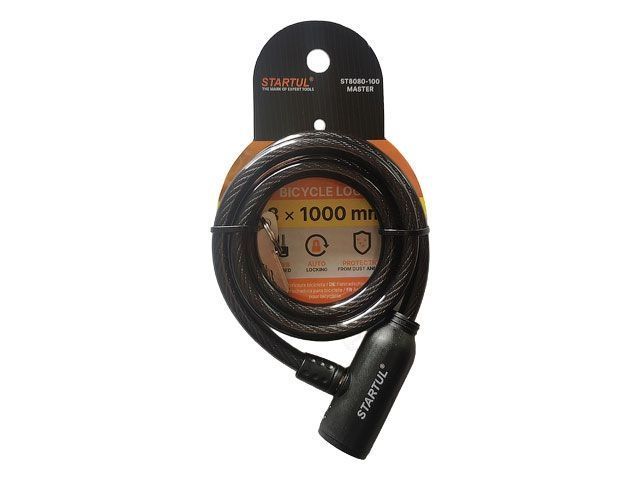 Замок велосипедный 8х1000mm MASTER  STARTUL ST8080-100