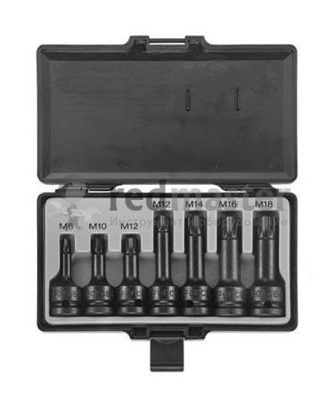 Набор ударных головок-бит Spline 1/2" (12 гр.) 7 пр. Force 40713