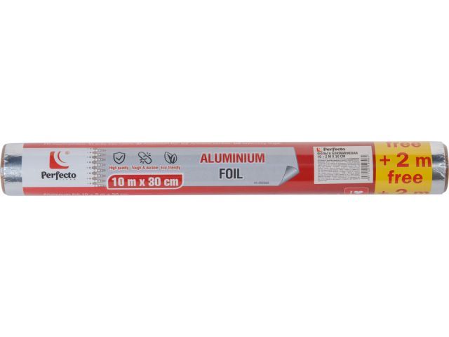 Фольга алюминиевая 10+2м х 30 см (100% качество. Длина 10 м + 2 м бесплатно, ширина 30 см, плотность...PERFECTO LINEA 45-202562