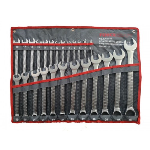Набор ключей комбинированных 25 пр (6-25,27,28,30,32,36мм), на полотне FORCEKRAFT FK-5261P36