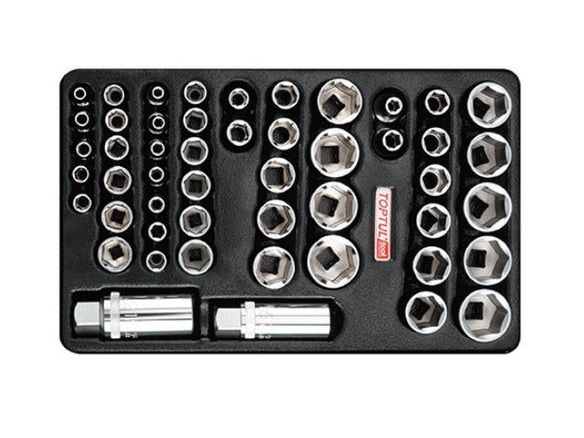 Набор-сет головок 1/4", 3/8", 1/2", 4-22мм, 50пр.  Toptul GZA-5001