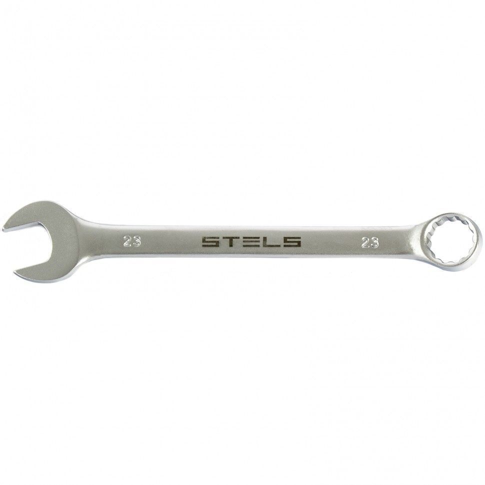 Ключ комбинированный, 23 mm, CrV, матовый хром  Stels 15226