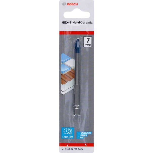 Сверло по плитке / керамограниту HEX-9 HardCeramic 7x90 мм  BOSCH 2.608.579.507