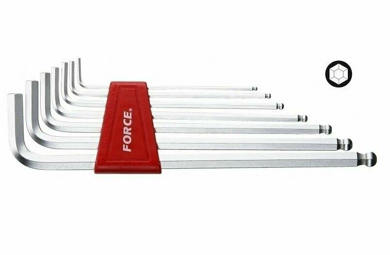 Набор ключей шестигранных 3/32"-3/8", 7пр. экстра длинных с шаром Force 5072XLBS