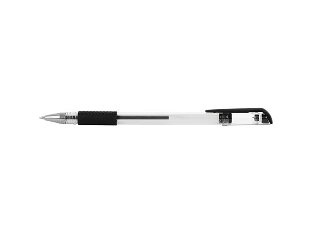 Ручка гелевая 0,5 мм черный, резиновый грип,  LITE GPBL-K/gr