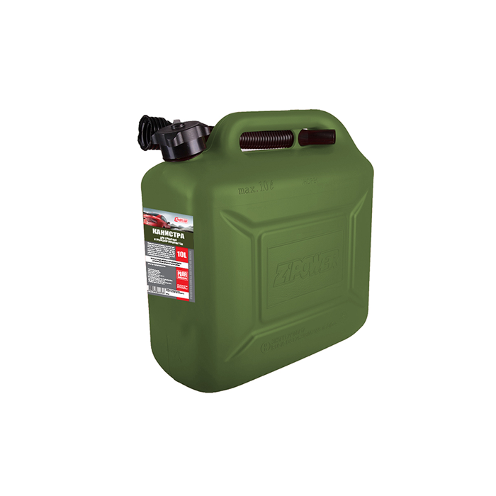 Канистра оливковая для топлива в комплекте с крышкой и лейкой 3ton PROFI (10л)...3TON 55331