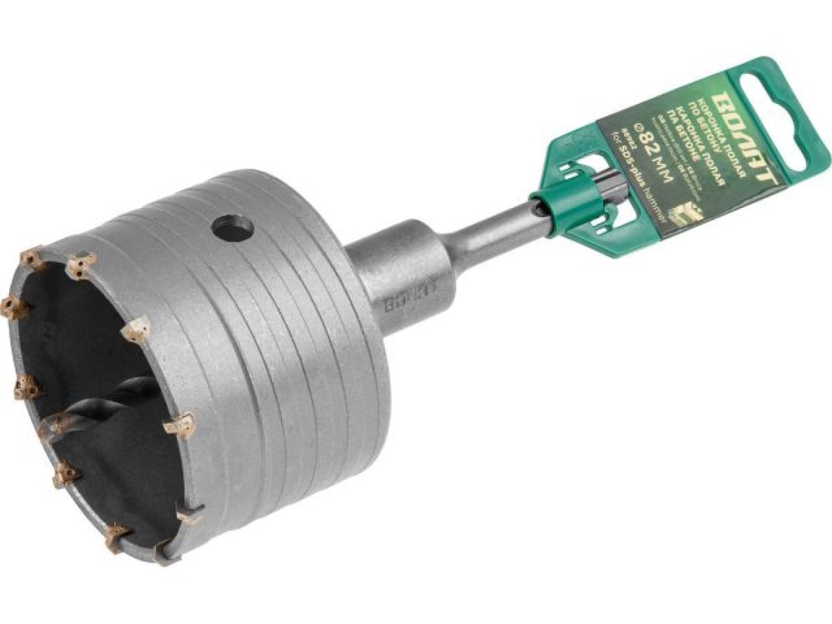 Коронка полая по бетону SDS+ d82mm (сверло корончатое, коронка буровая) ВОЛАТ 88982