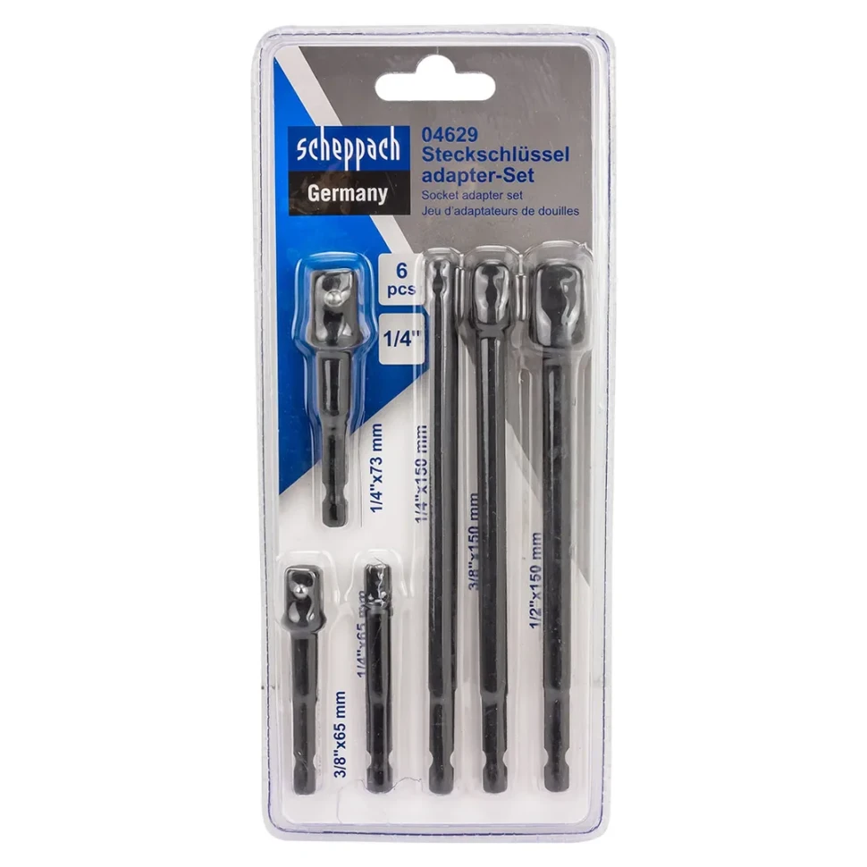 Адаптеры-переходники под шуруповерт, набор 6пр.  Scheppach Sch-04629