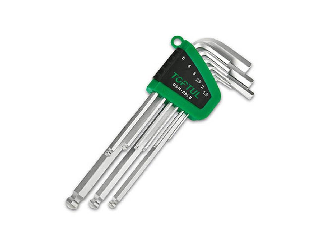 Набор ключей шестигр. 1.5-10mm 9шт длин.с шар. TOPTUL GSN-09LB