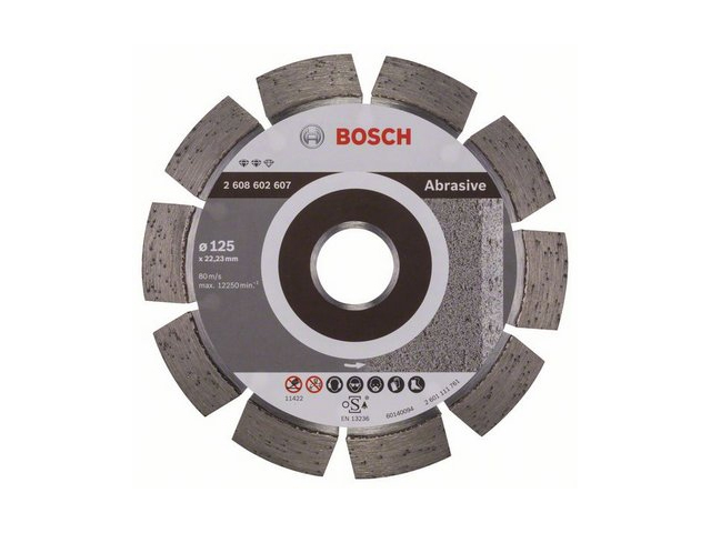 Алмазный круг 125х22 mm по абразивным материалам сегментированный EXPERT FOR ABRASIVE (сухая резка) BOSCH 2608602607