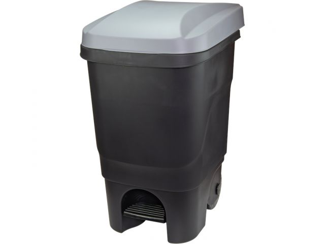Контейнер для мусора 60л с педалью (серая крышка)  IDEA М2398