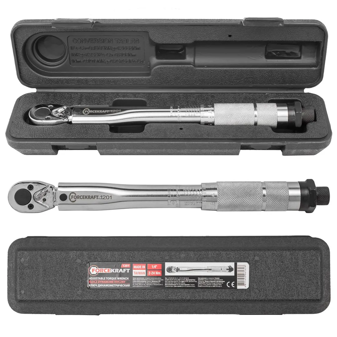 Ключ моментный 2-24Нм, 1/4"  FORCEKRAFT FK-1201