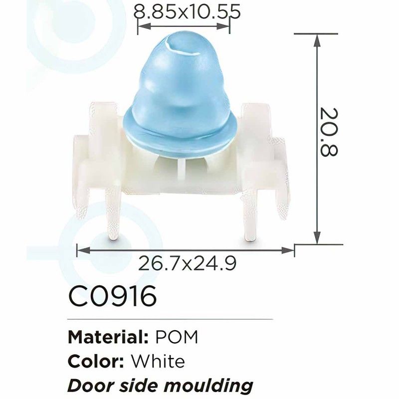 Клипса для крепления внутренней обшивки а/м европейских а/м/ Фиат Forsage C0916(European car/Fiat)