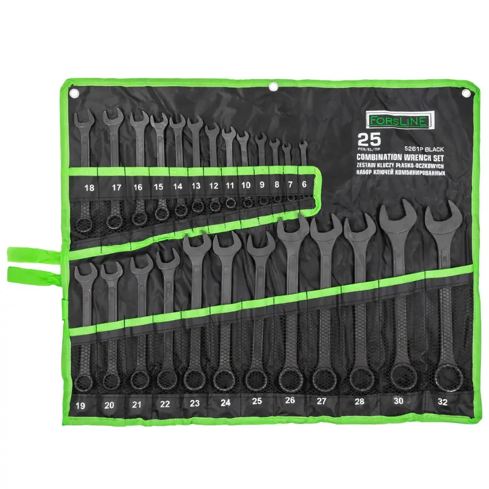 Набор ключей комбинированных 25пр. (6-28, 30, 32мм),на полотне ForsLine FL-5261P BLACK