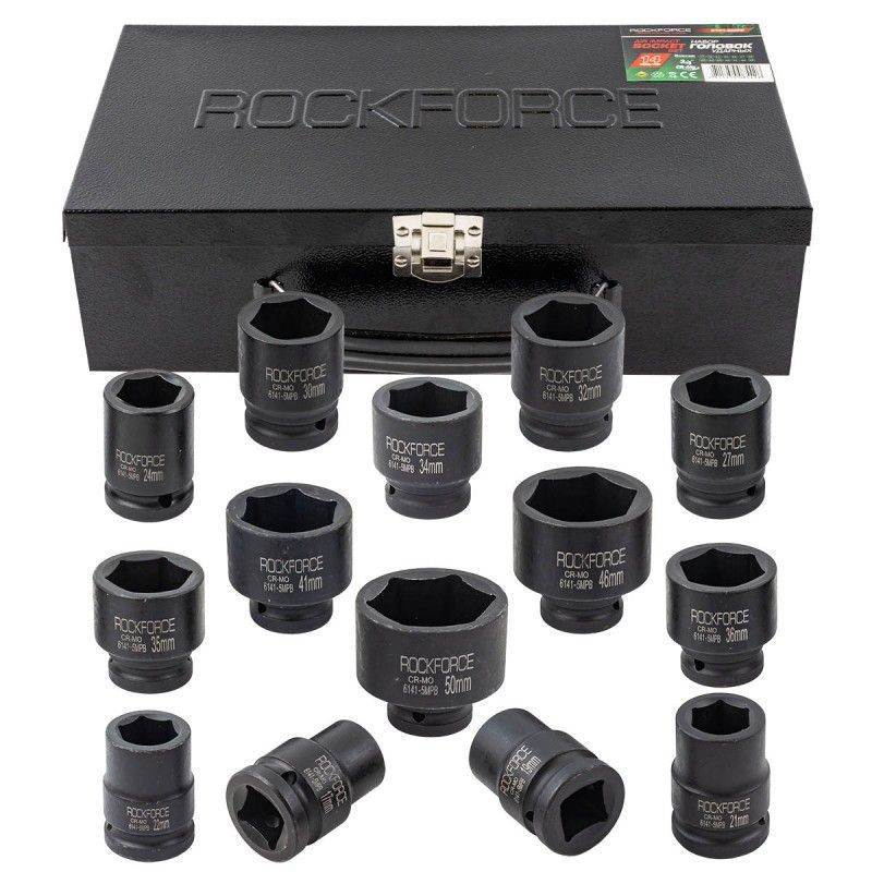 Набор головок ударных 3/4" 14пр. 6гр. (17-50мм) в кейсе RockFORCE RF-6141-5MPB