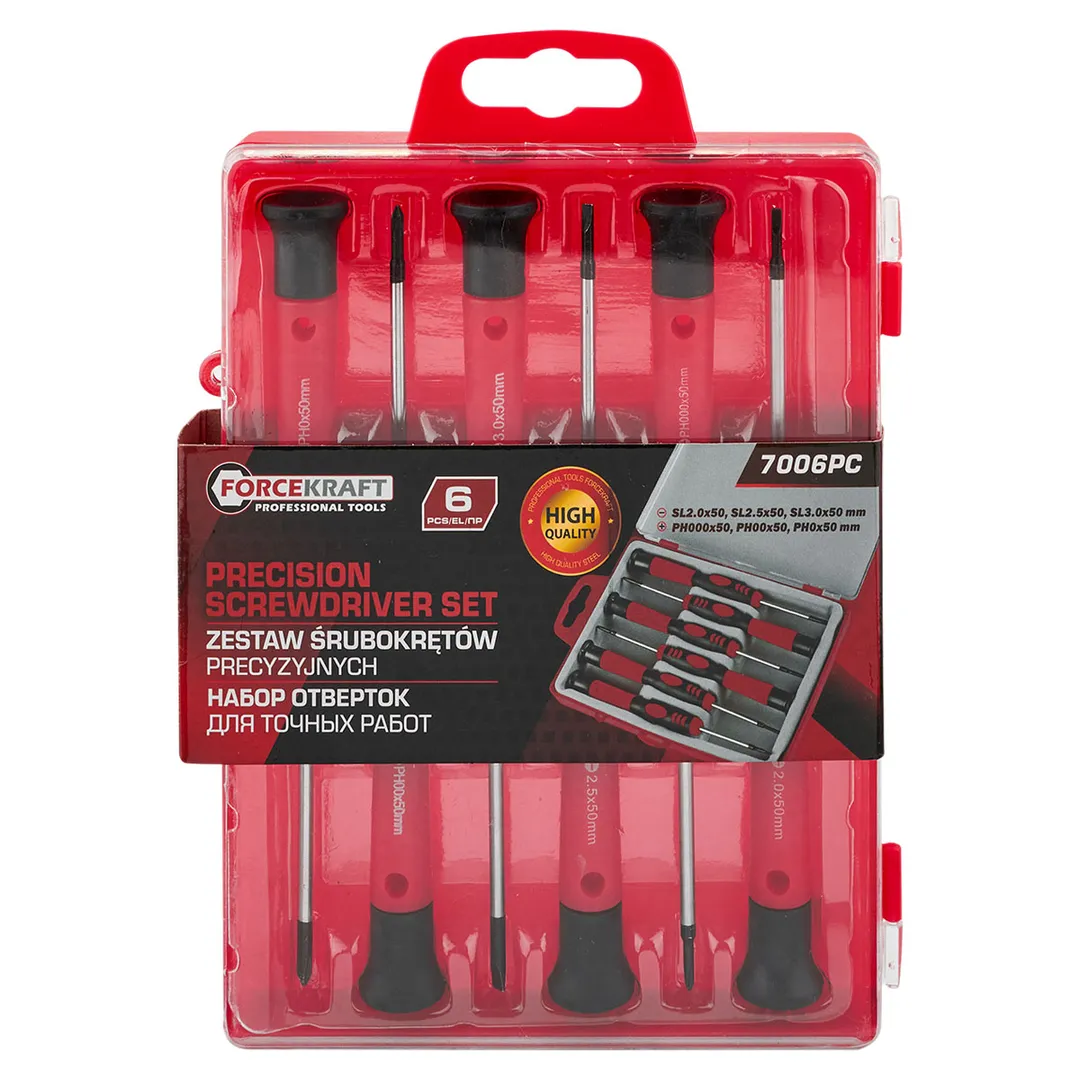 Отвертки для точных работ, набор 6пр.  FORCEKRAFT FK-7006PC