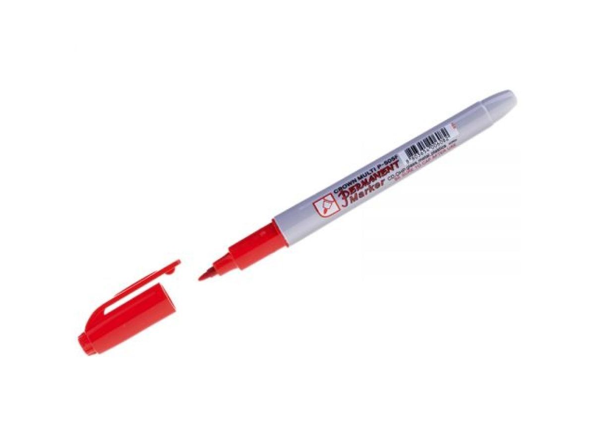 Маркер перманентный  "Multi Marker Super Slim" красный, пулевидный (толщ. линии 1.0 mm. Цвет красный) ( Маркеры) CROWN P-505FRed