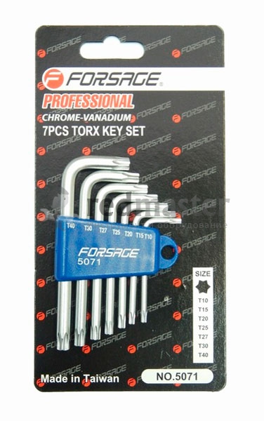Набор ключей торкс Т10-Т40 7пр.  Forsage F-5071