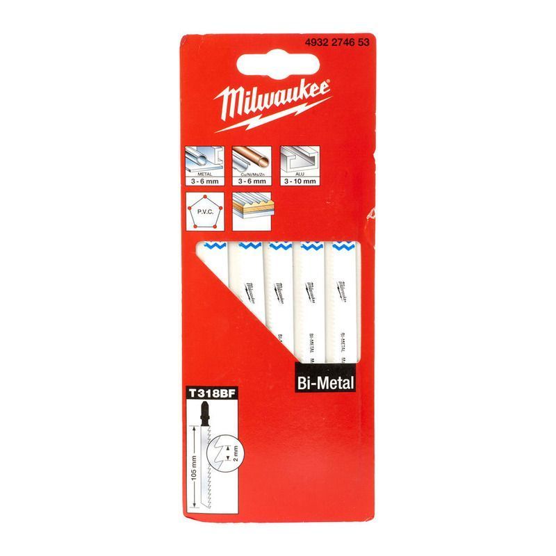 Пилка к лобзику T318BF (5 шт / BIM / 105 мм / металл) MILWAUKEE Milwaukee 4932274653