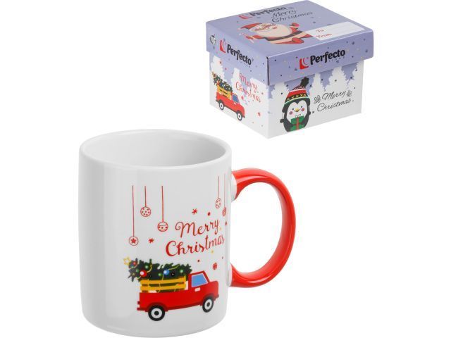 Кружка керамическая, в кор., 350 мл., MERRY CHRISTMAS-3 PERFECTO LINEA 30-202533