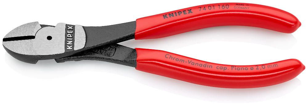 Бокорезы особой мощности, L-160 мм, чёрные, обливные рукоятки   ...KNIPEX 7401160