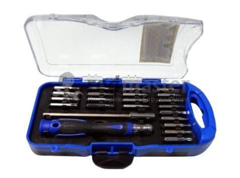 Отвертка ювелирная с набором бит 23пр. HEX, TORX, SL, PH, PZ Partner PA-BX23023