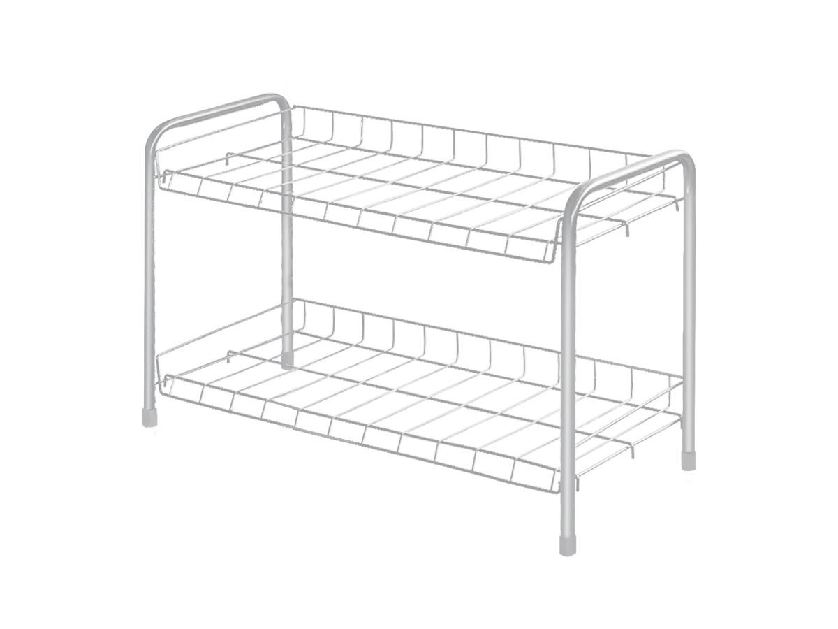 Этажерка для обуви 2-х секционная, 660х280х440 мм, матовый серый NIKA ЭТ3/МС